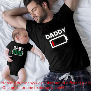 1Pc Player 1 Player 2 Funny Father Son Look Tshirt Summer Short Sleeve T-Shirt For Daddy Baby Bodysuit Family Matching Clothes