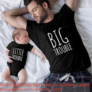 1Pc Player 1 Player 2 Funny Father Son Look Tshirt Summer Short Sleeve T-Shirt For Daddy Baby Bodysuit Family Matching Clothes
