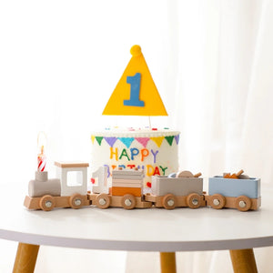 Wooden Train Birthday Toy Montessori Toys