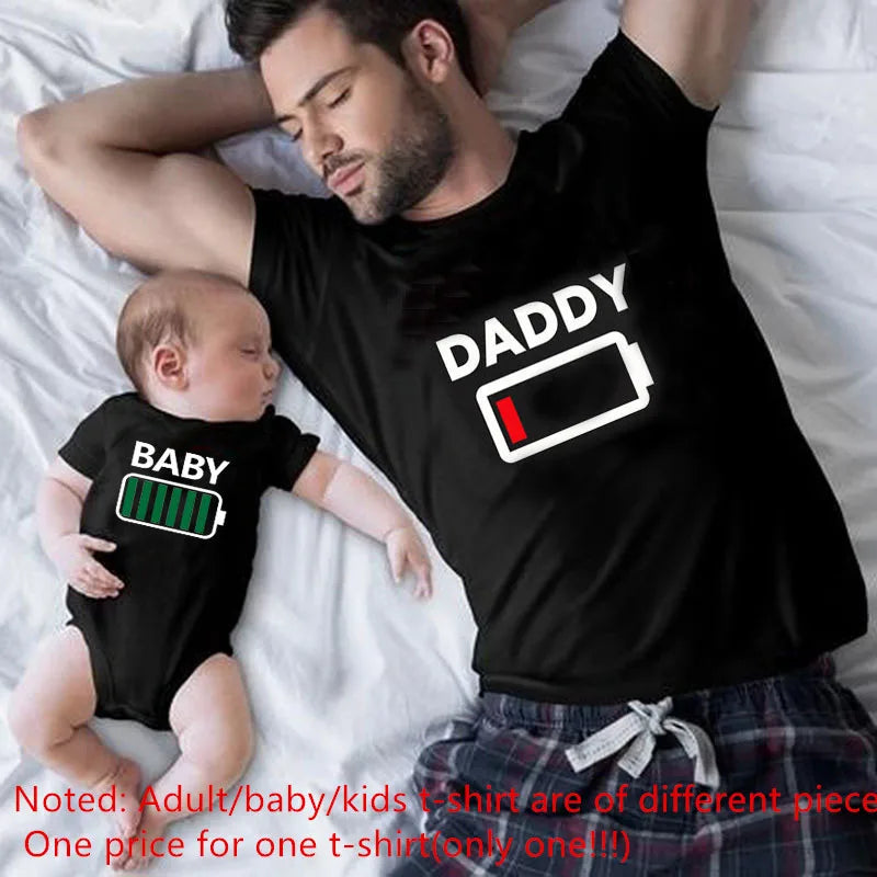 1Pc Player 1 Player 2 Funny Father Son Look Tshirt Summer Short Sleeve T-Shirt For Daddy Baby Bodysuit Family Matching Clothes
