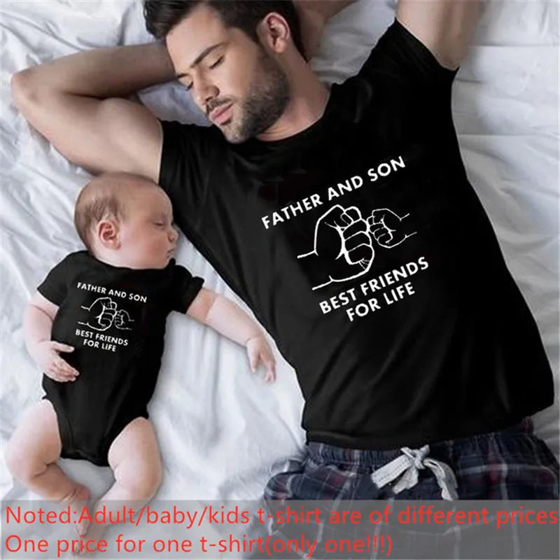 1Pc Player 1 Player 2 Funny Father Son Look Tshirt Summer Short Sleeve T-Shirt For Daddy Baby Bodysuit Family Matching Clothes