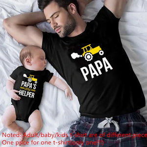 1Pc Player 1 Player 2 Funny Father Son Look Tshirt Summer Short Sleeve T-Shirt For Daddy Baby Bodysuit Family Matching Clothes