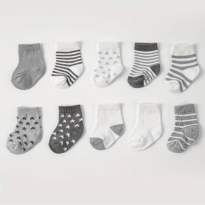 5 pairs/lot New spring star striped baby socks