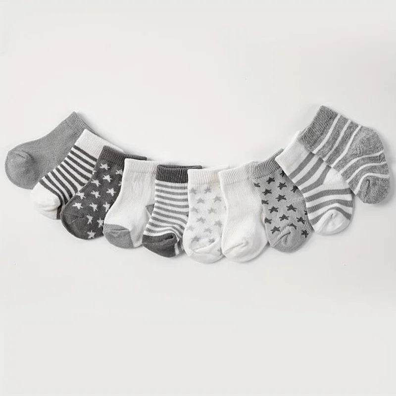 5 pairs/lot New spring star striped baby socks