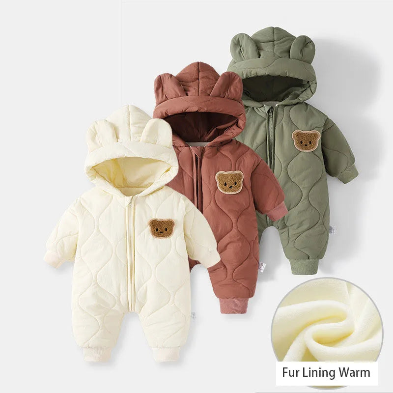 Autumn Hooded Infant Newborn Baby Rompers