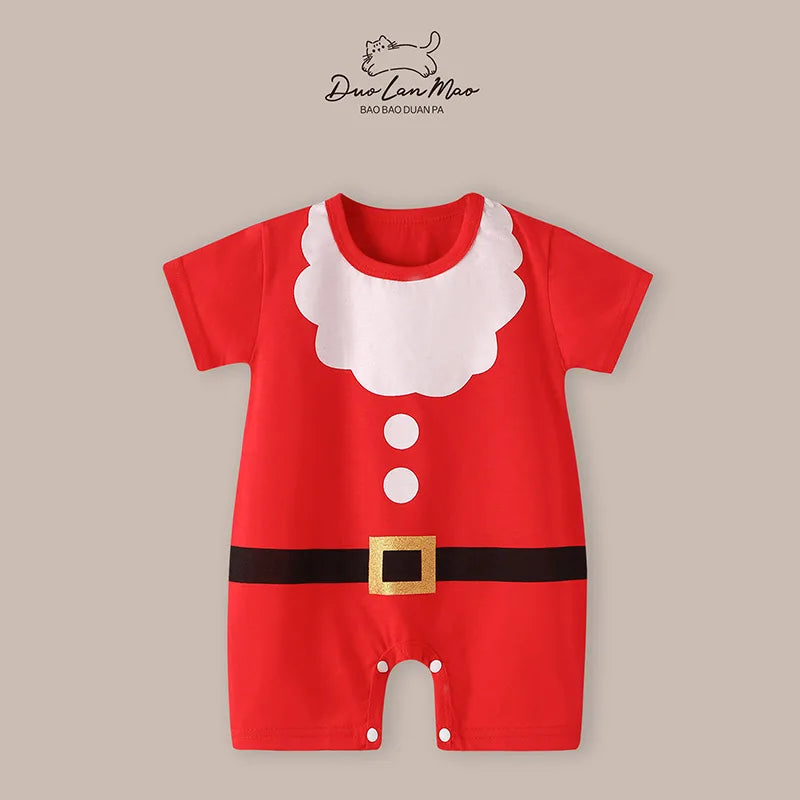 Baby Boys Girls Bodysuits Christmas Cotton Short Sleeves Kids Clothes 6-24 Month Newborn Baby Clothing bebe Jumpsuit