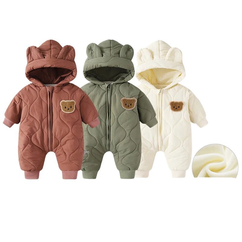 Autumn Hooded Infant Newborn Baby Rompers