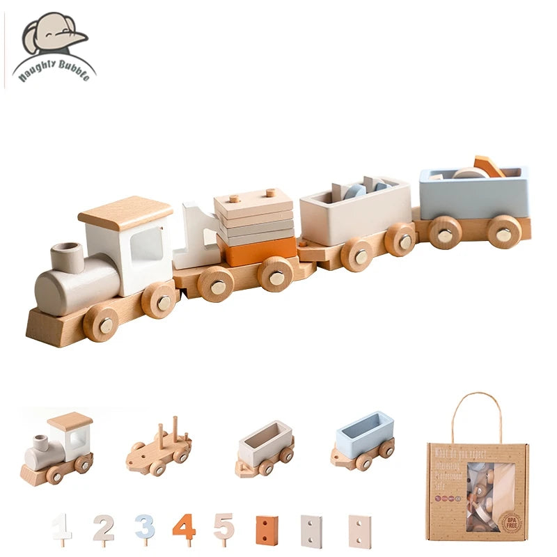 Wooden Train Birthday Toy  Montessori Toys
