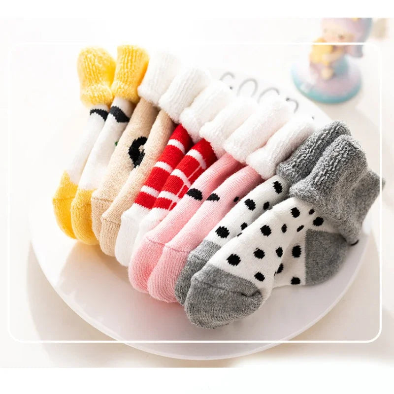 5 Pairs Winter Warm Strip Baby Socks