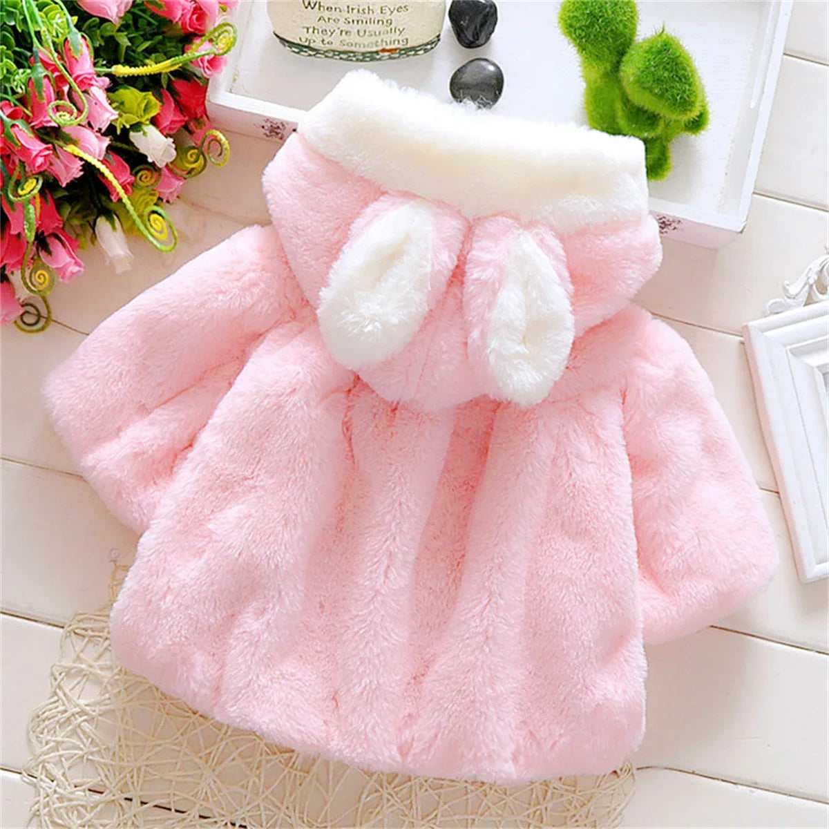 Children&#39;s clothing children&#39;s new cape girls autumn and winter wool sweater shawl baby ear fleece jacket cape