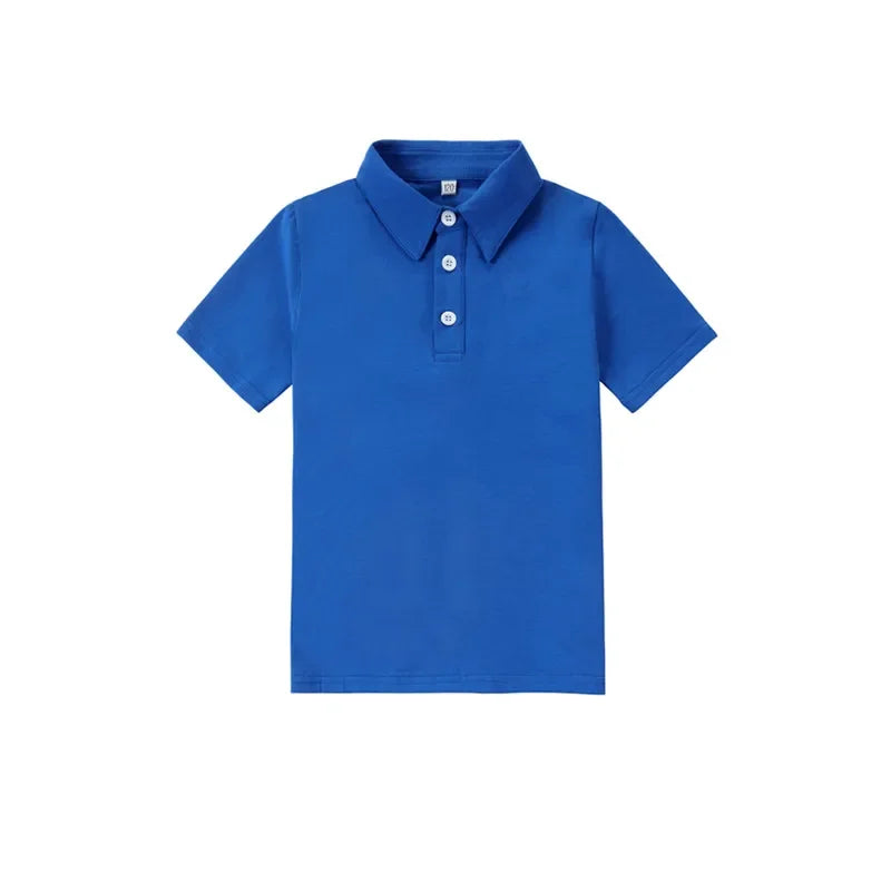 Spring Summer Cotton Solid Casual Clothing Boys Girls Fashion Family Matching Clothes Dress Set