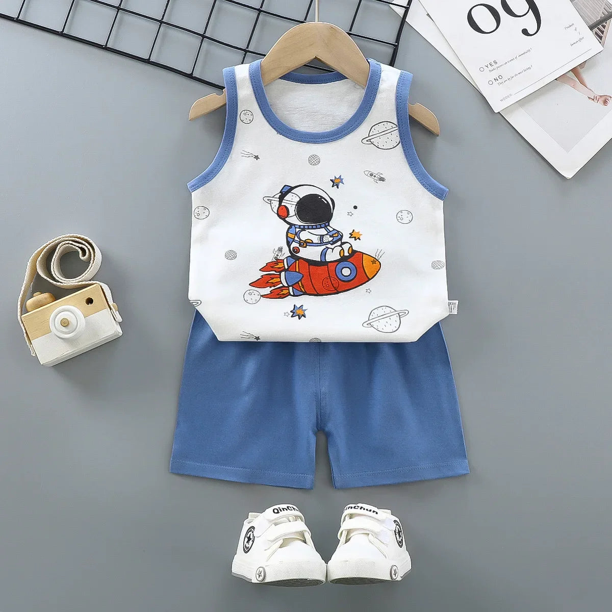 Children Sets Kids Clothes Boys Girls Vest Suit  Summer Children&#39;s Clothing baby Cotton T-Shirts Shorts Tank Top Sleeveless