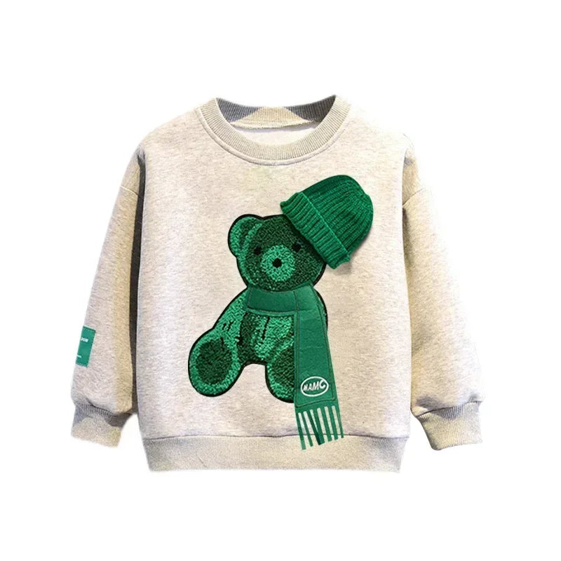 Autumn Baby Girl Boy Clothes Set Children Sports Cartoon Bear Sweatshirt Top and Pants Buttom Two Piece Suit Cotton Tracksuit
