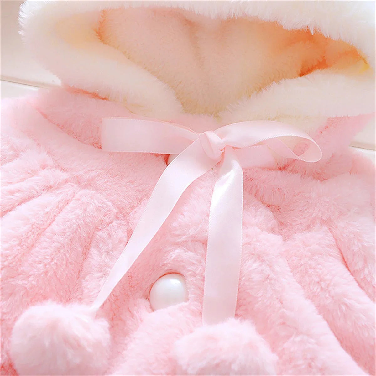 Children&#39;s clothing children&#39;s new cape girls autumn and winter wool sweater shawl baby ear fleece jacket cape