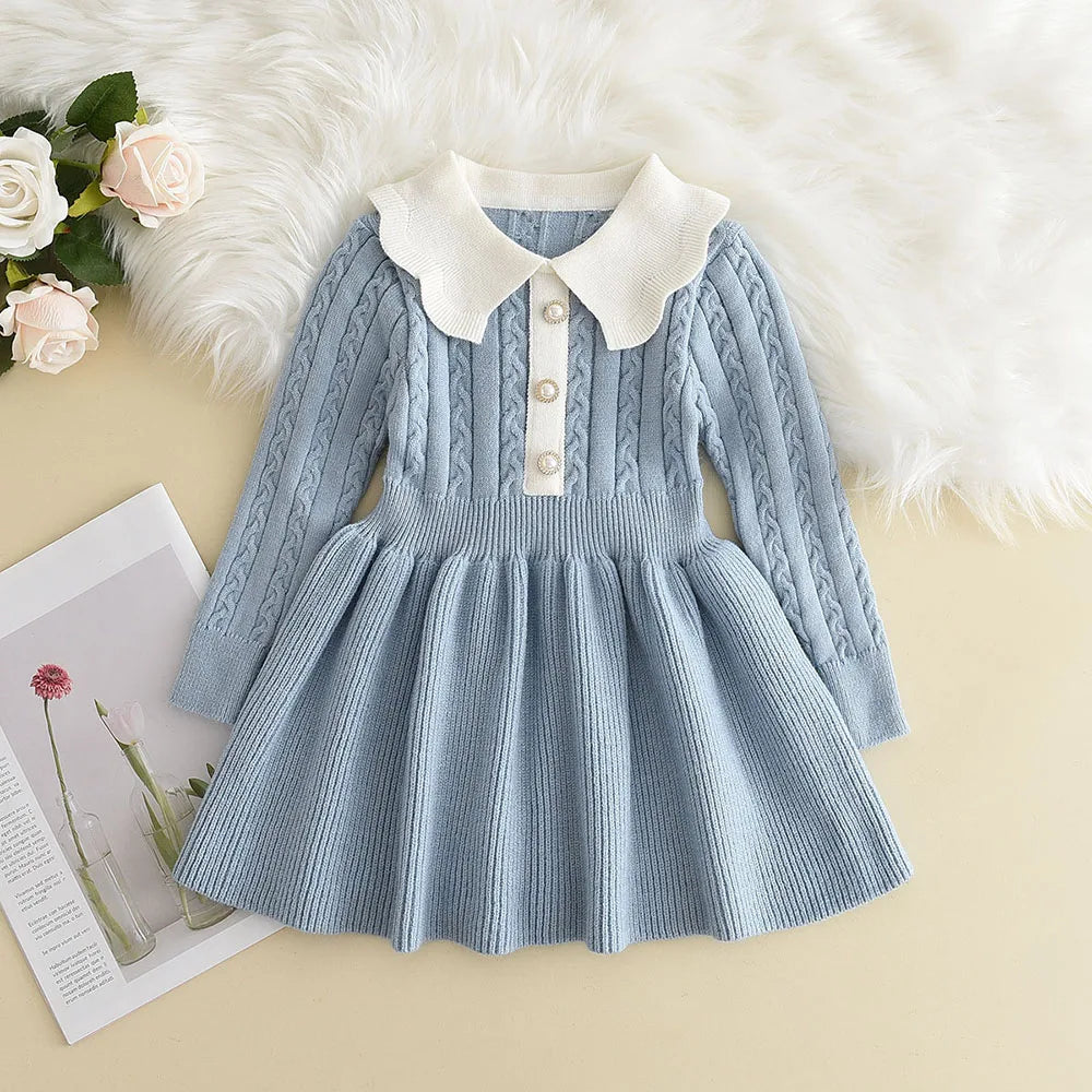 Winter Girls Wool Long Sleeve Dress