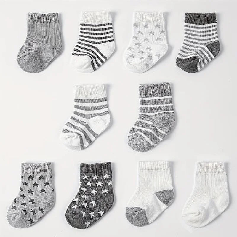 5 pairs/lot New spring star striped baby socks