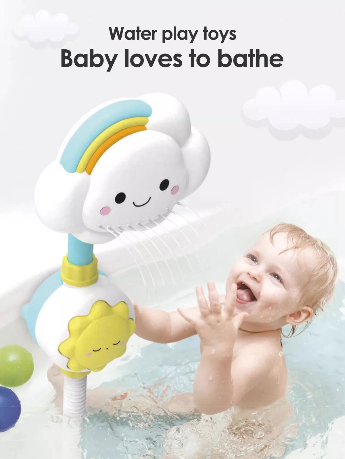 1pcs Kids cloud shower toy, baby bathtub toy, children&#39;s bathtub water toy, baby shower comfort toy, gift for boys and girls