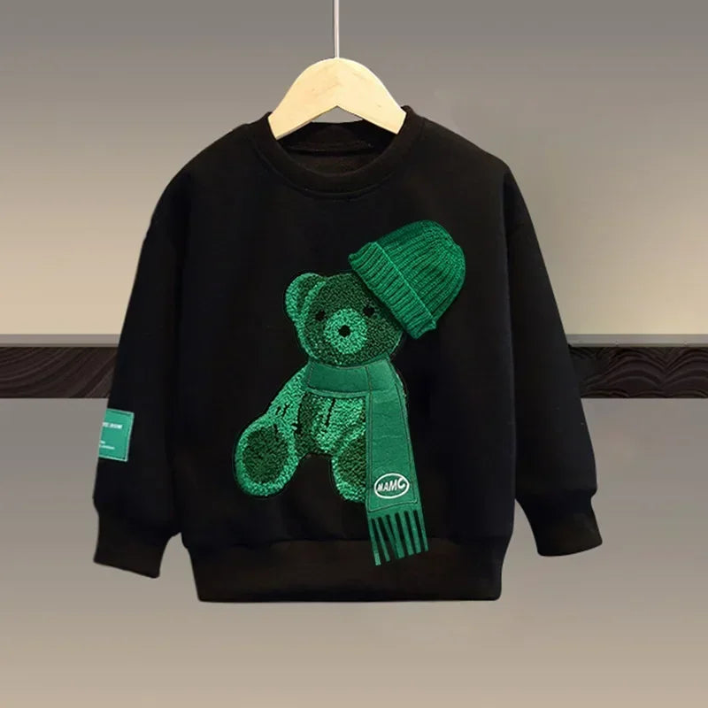 Autumn Baby Girl Boy Clothes Set Children Sports Cartoon Bear Sweatshirt Top and Pants Buttom Two Piece Suit Cotton Tracksuit