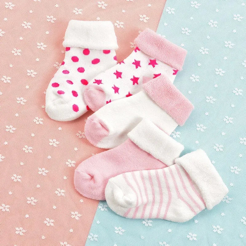 5 Pairs Winter Warm Strip Baby Socks