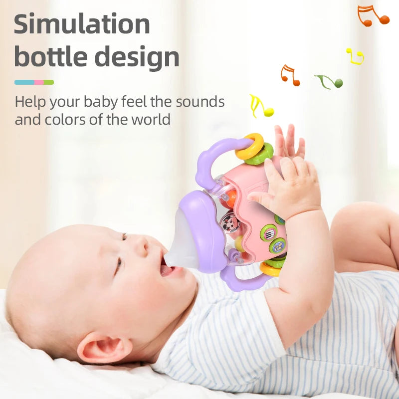 Baby bottle rattle puzzle early education toy